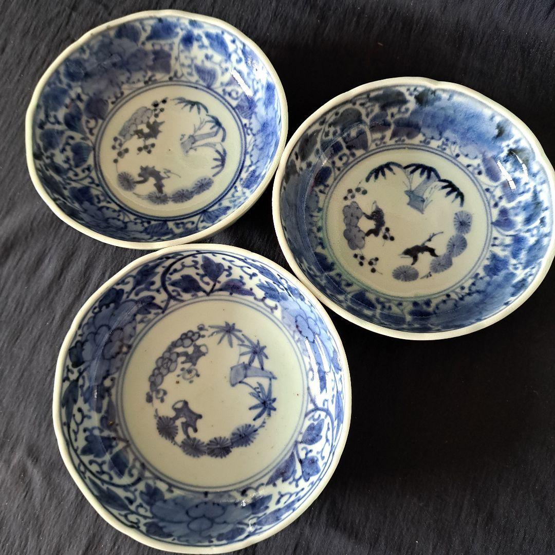 「ご成約者」です。 「手頃な染付古伊万里皿」 3客セット 骨董アン