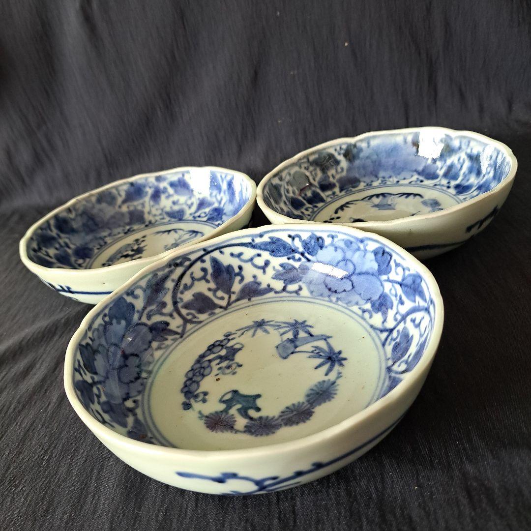 「ご成約者」です。 「手頃な染付古伊万里皿」 3客セット 骨董アン
