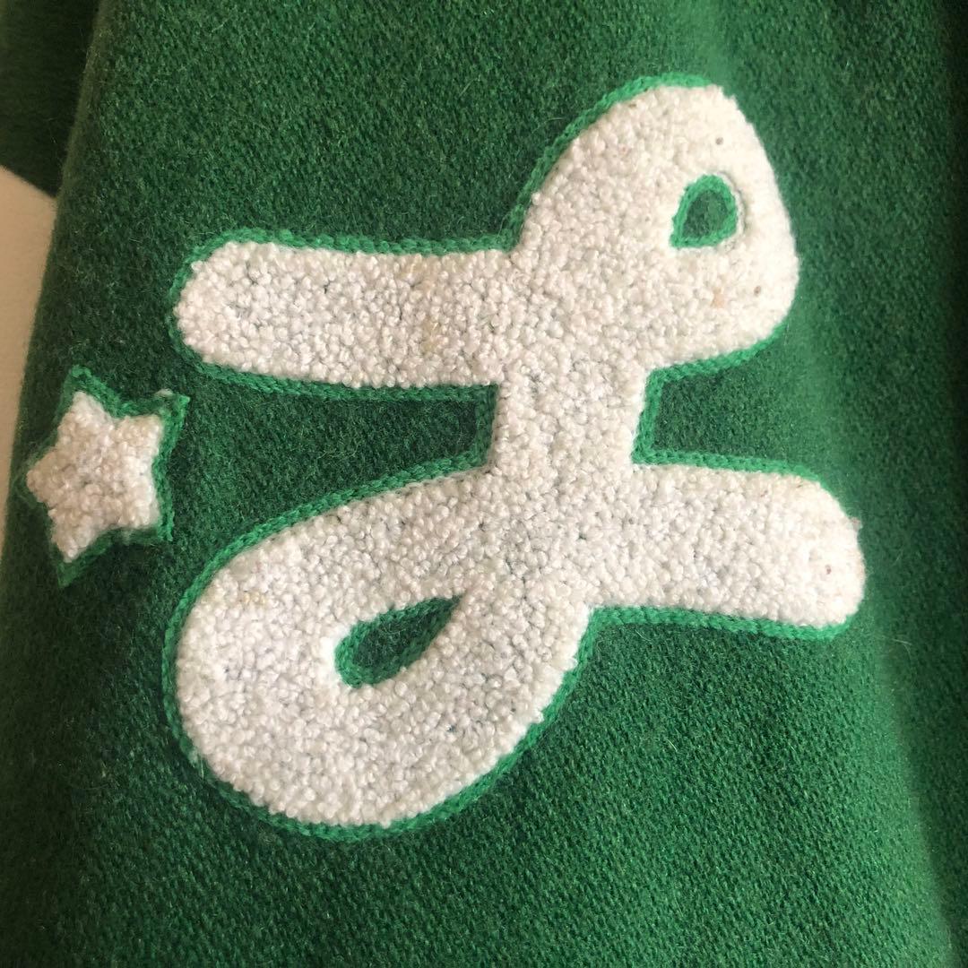 【USA製】00s LRG刺繍ビッグロゴ袖レザー肉厚スタジャンB系HIPHOP