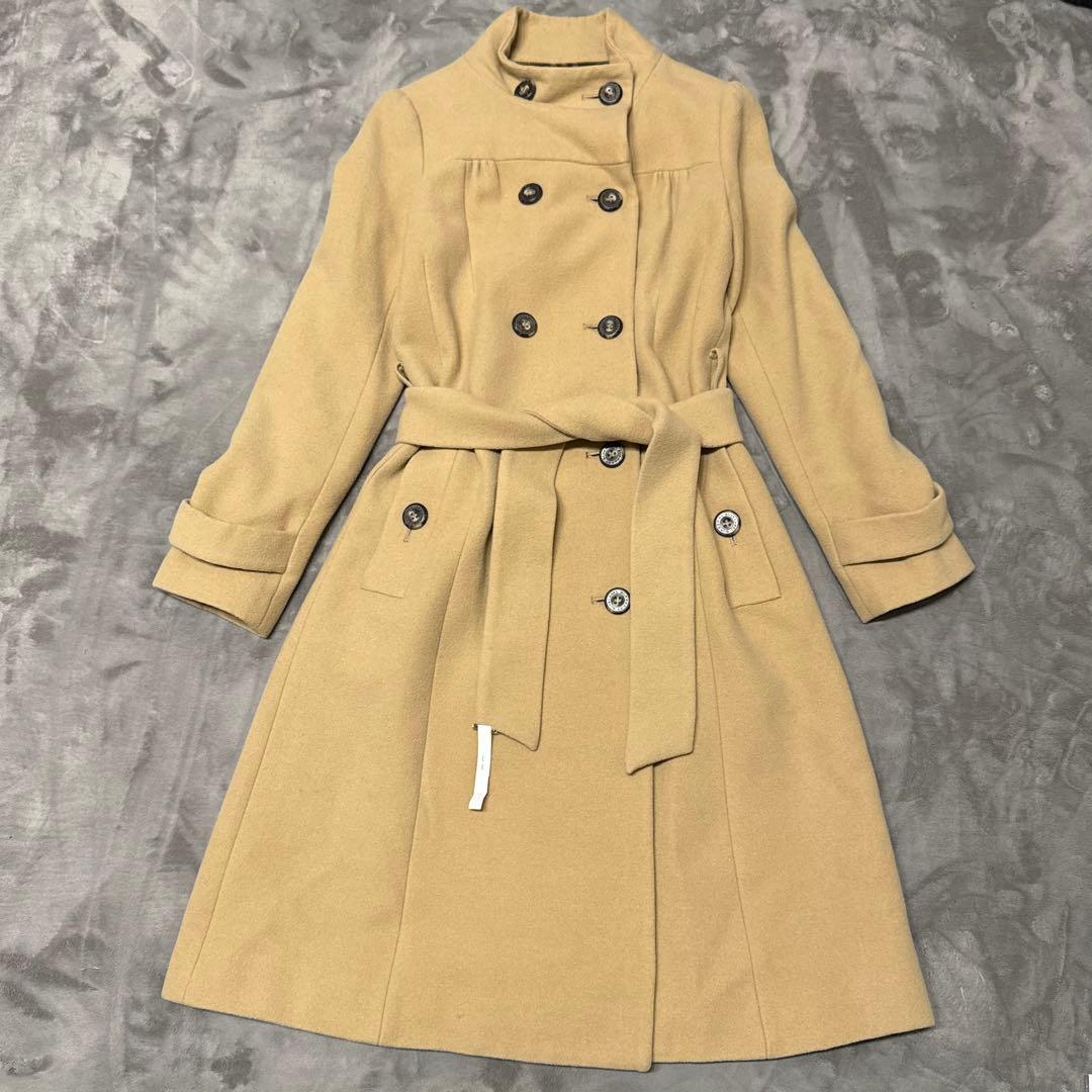 Burberry blue label コート ノバチェック ベルト ベージュ