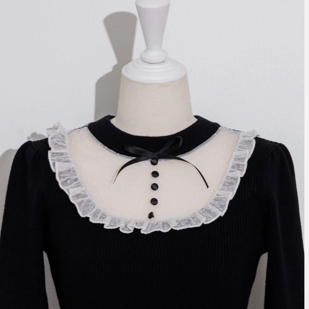 pium チュールフリルドーリーニットワンピース 最終値下げ