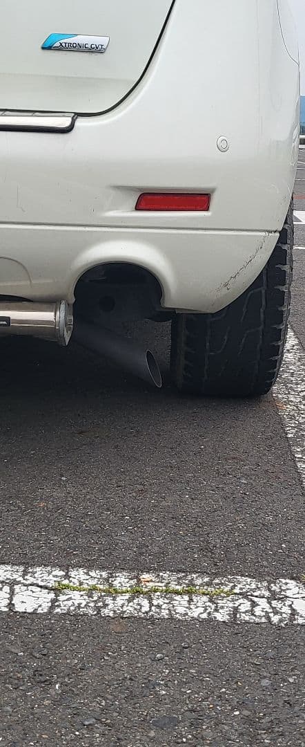 日産z51ムラーノマフラー。サイド出し。ハス切り。加工用とかにも。ワンオフ。tz