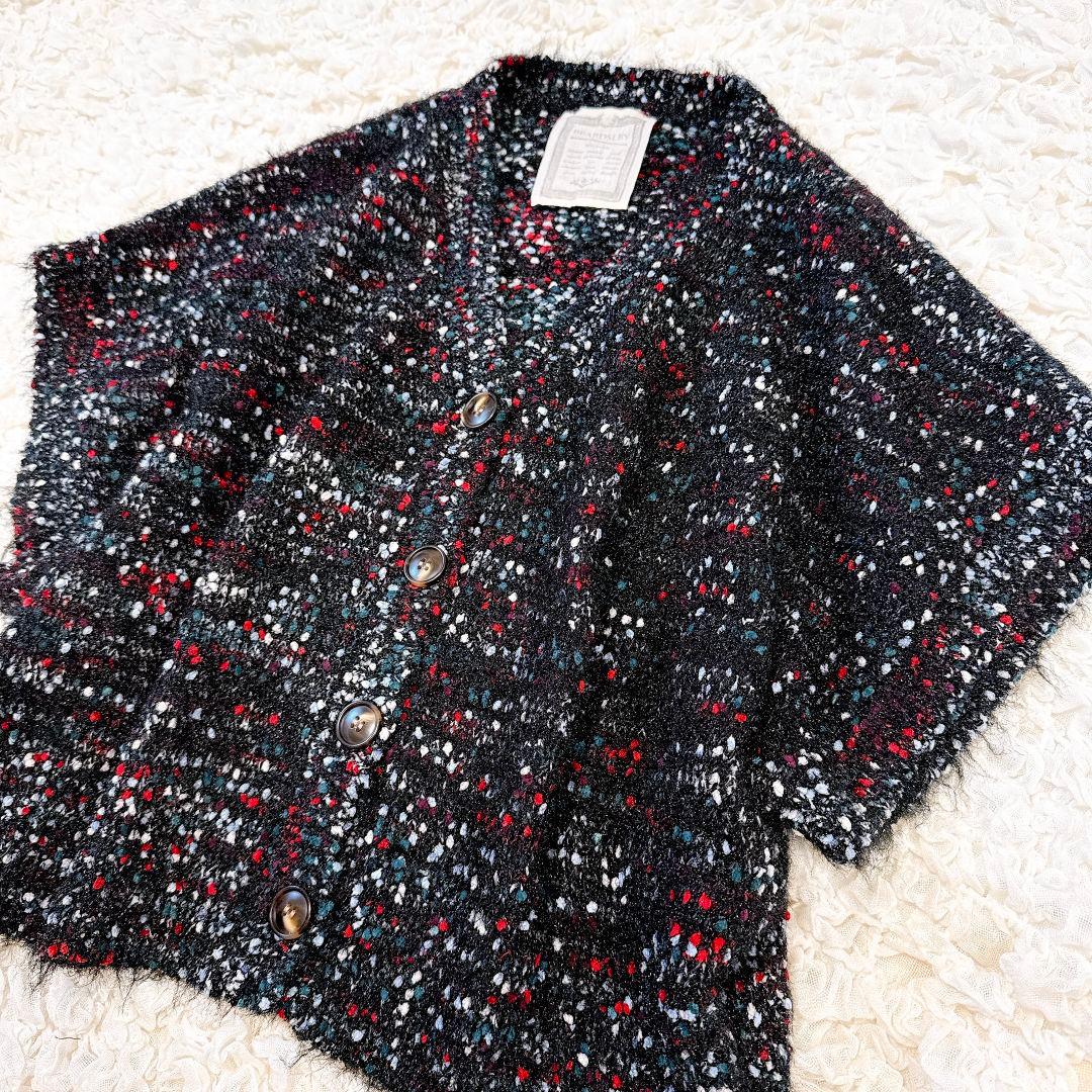 ビアズリー♡ BEARDSLEY カラーネップベスト ブラック ニット 半袖