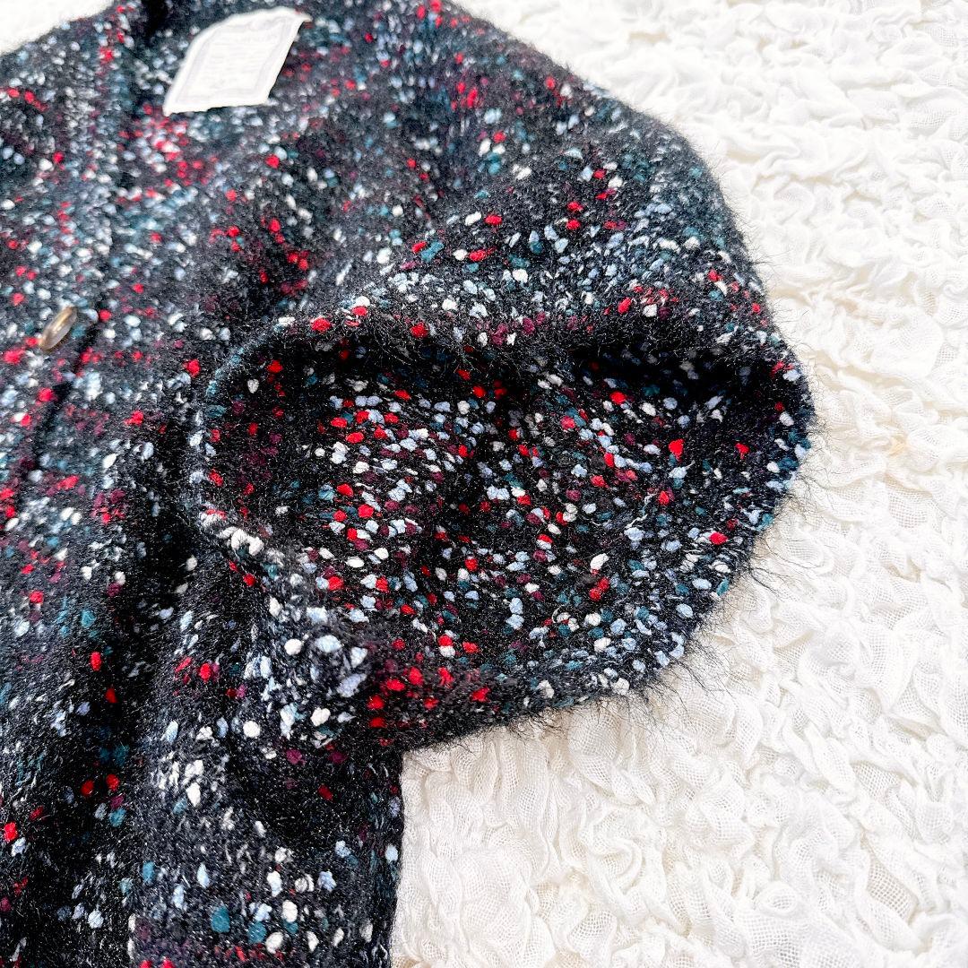 ビアズリー♡ BEARDSLEY カラーネップベスト ブラック ニット 半袖