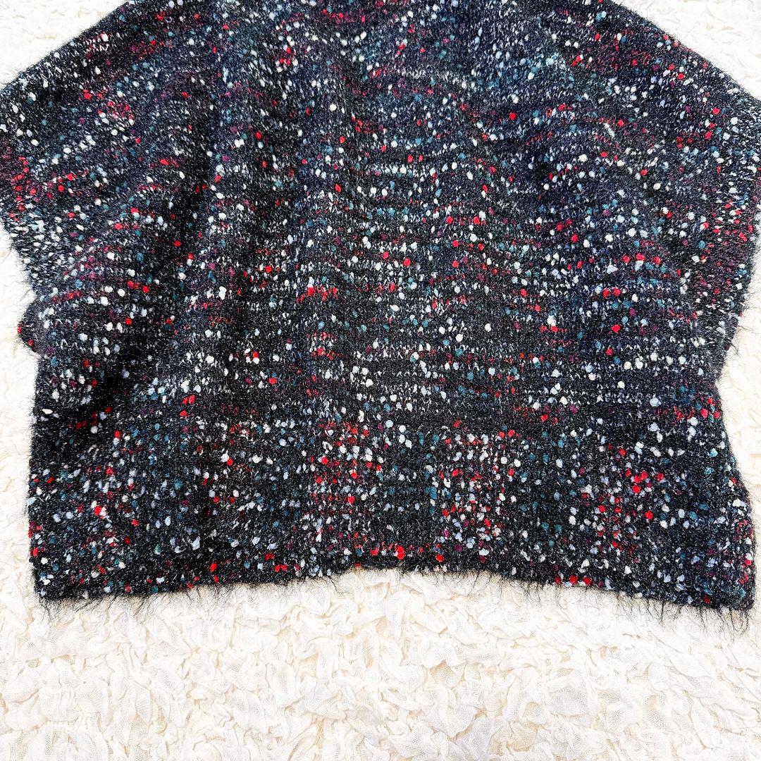 ビアズリー♡ BEARDSLEY カラーネップベスト ブラック ニット 半袖