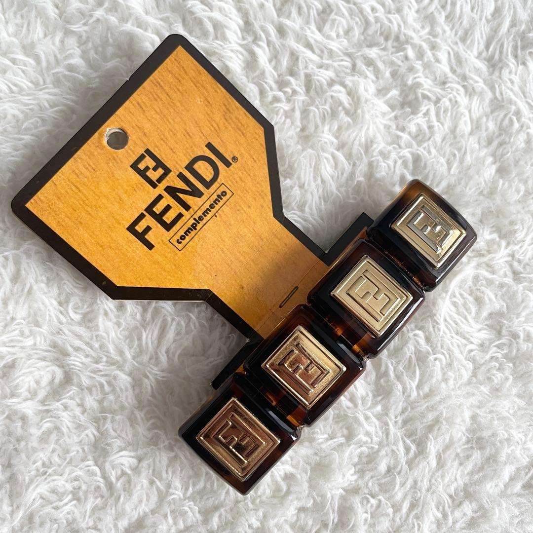新品未使用品★ FENDI べっ甲 バレッタ ゴールド