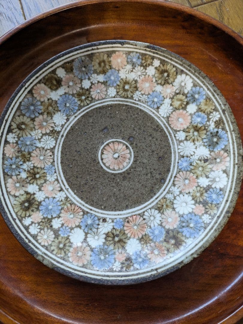 薮本寛之さん　彩三島中皿　希少　18.5cm