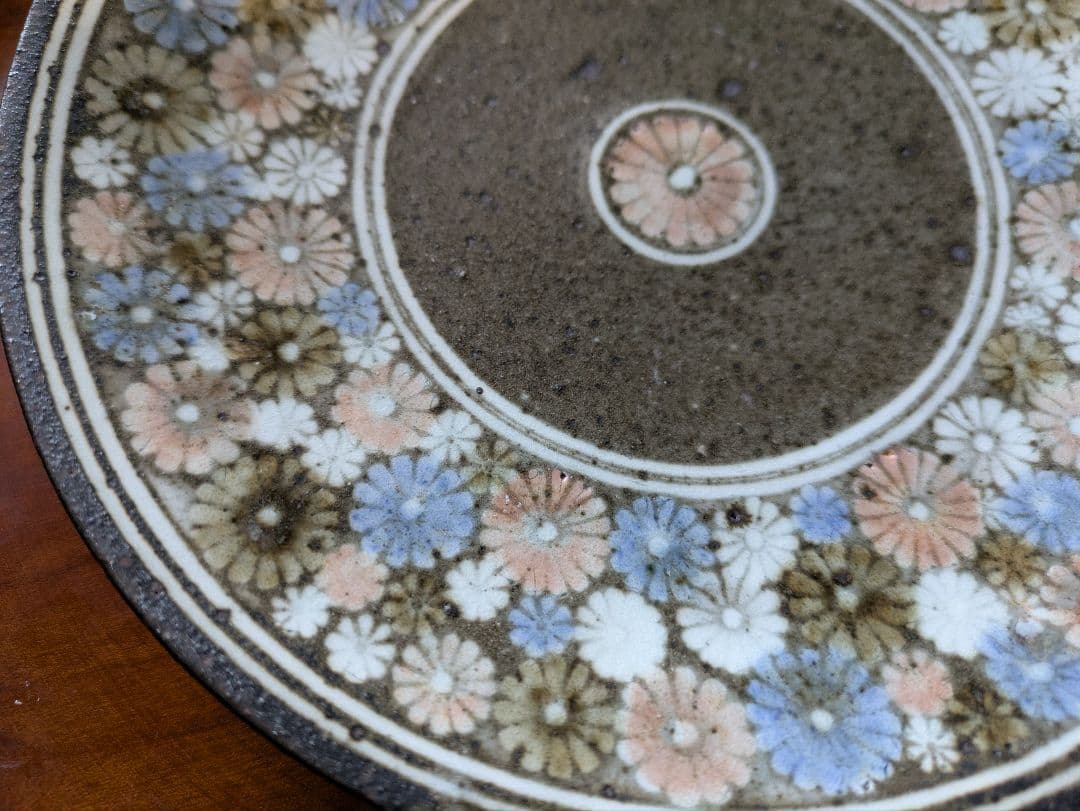 薮本寛之さん　彩三島中皿　希少　18.5cm