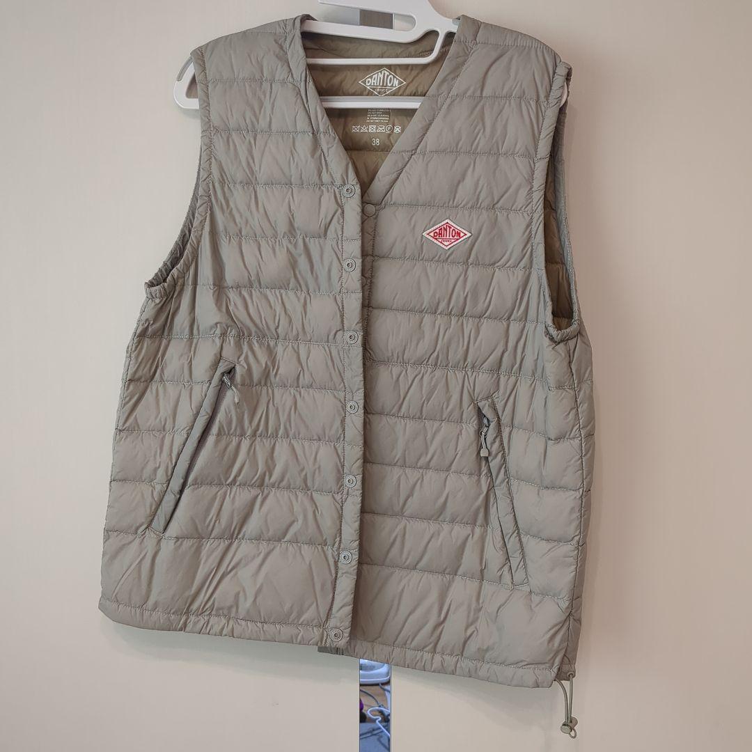DANTON ダウンベスト 38 ベージュ　レディース