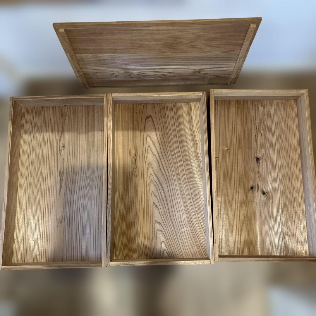 木製 もろぶた３段（大)　もろぶた　ばんじゅう　まつぶた　餅箱　正月準備道具