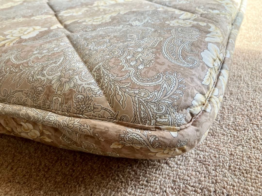 西川 敷布団 シングルロング 上品 ベージュ 羊毛混 三層構造 固わた使用