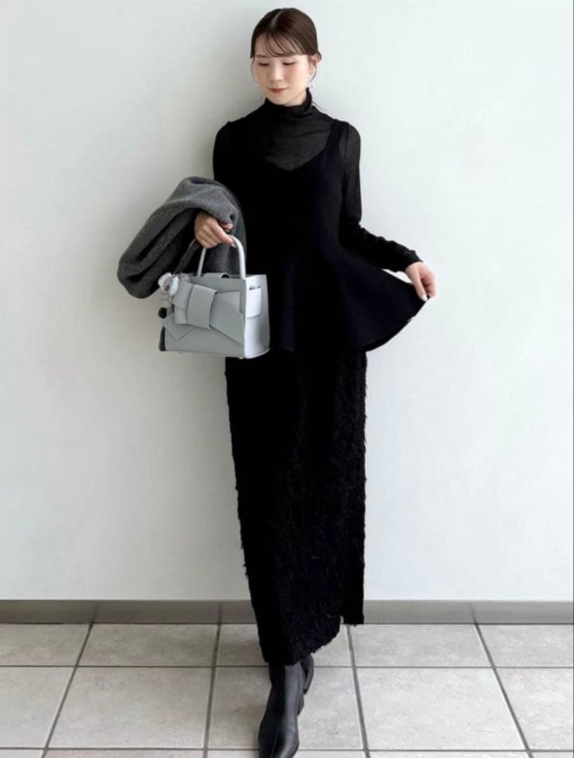 タグ付き フレイアイディー FRAY I.D ペプラムフレアニットタートルセット