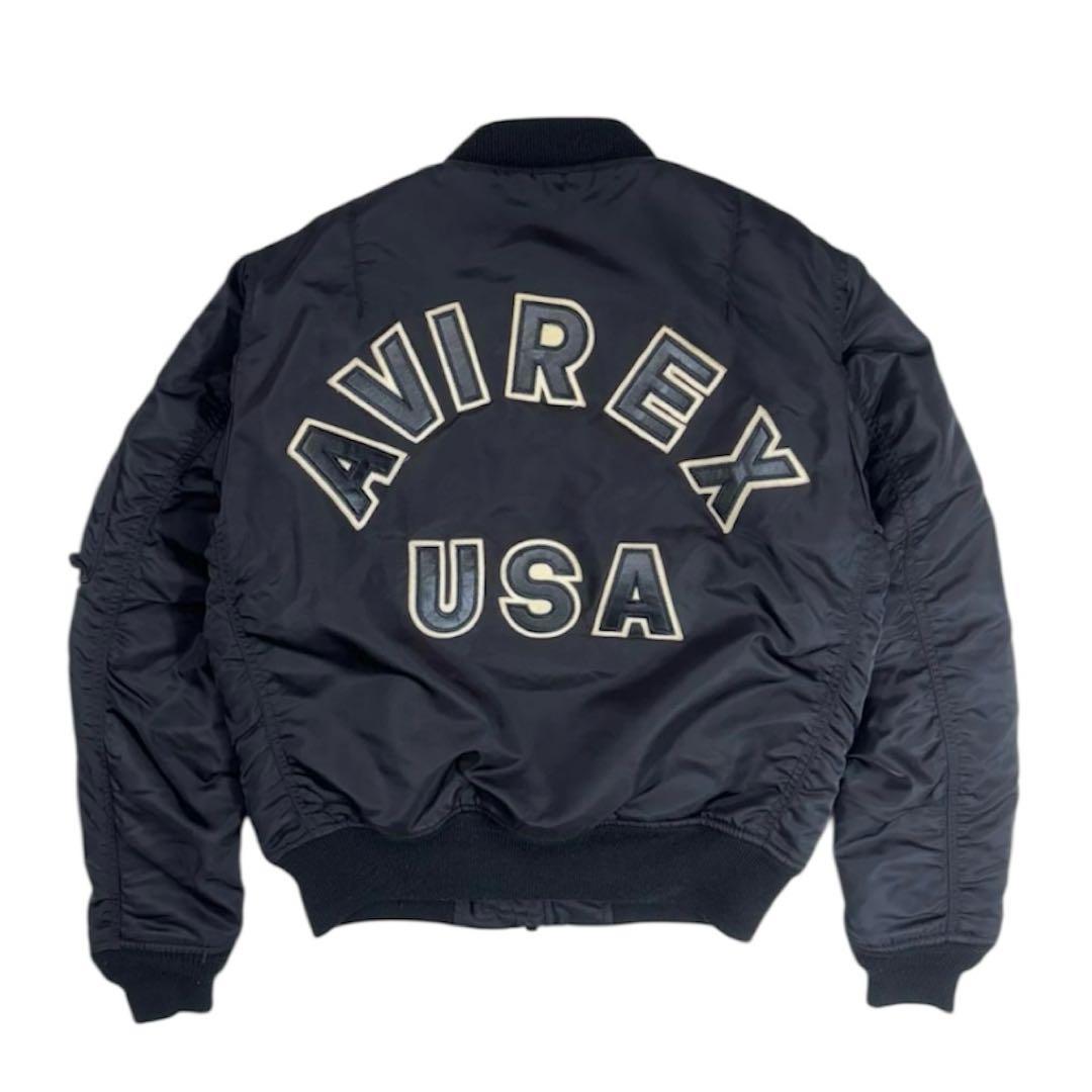 ジャケット・アウター AVIREX commercial logo ma-1 black M