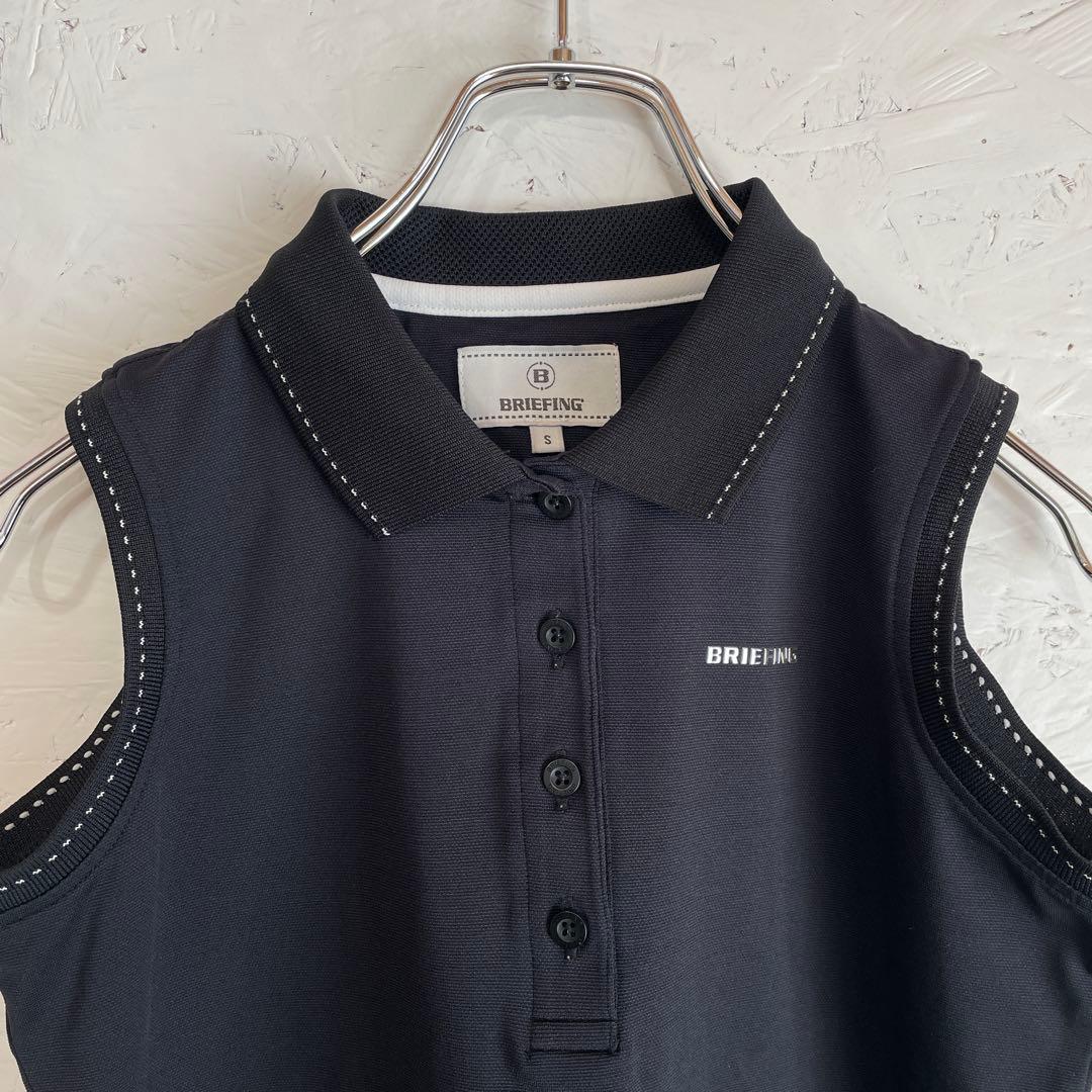 ゴルフウェア　日本製【BRIEFING】ストレッチ ノースリーブポロシャツ　S