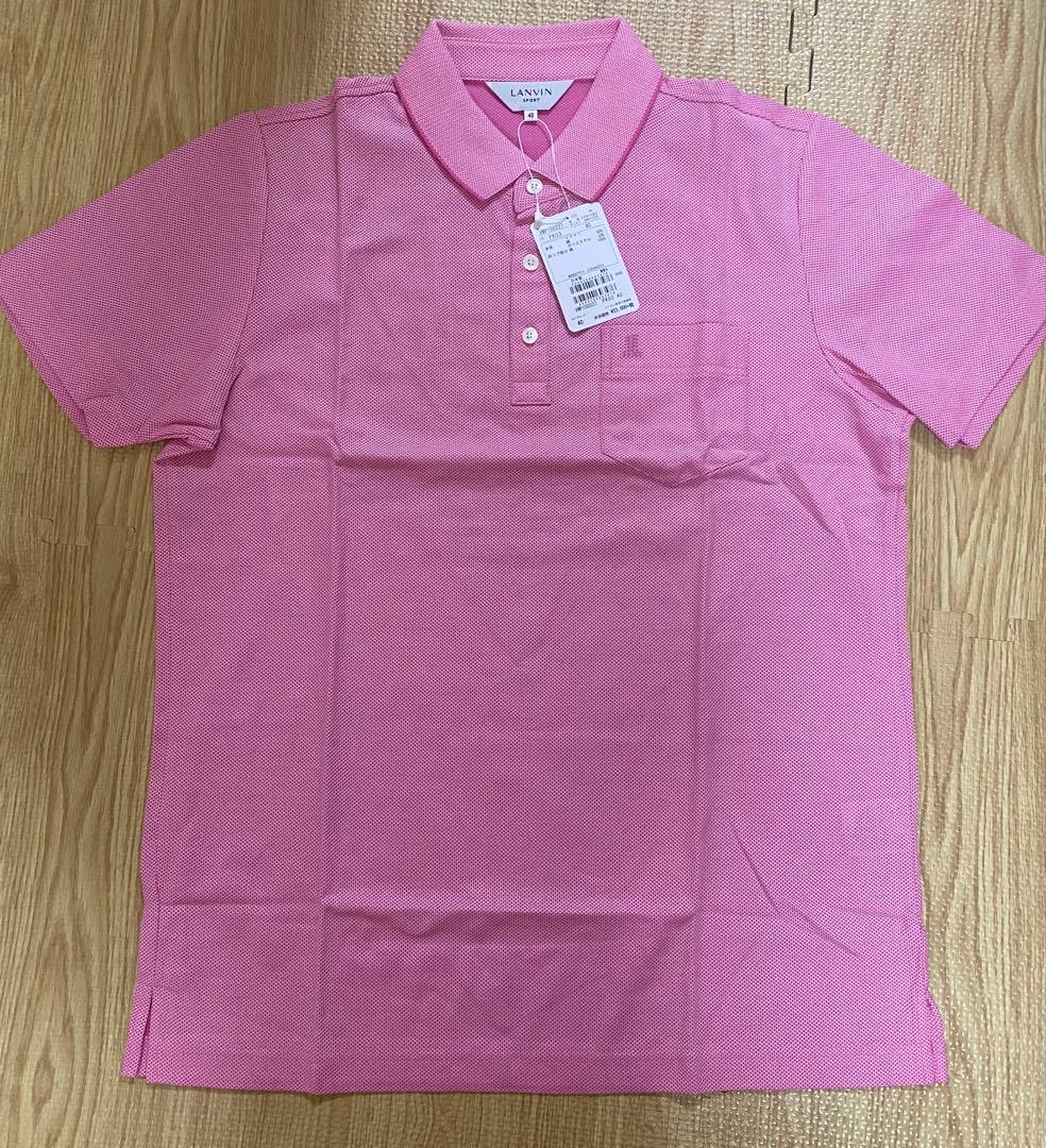 新品タグ付LANVIN SPORT半袖ポロシャツ ピンク