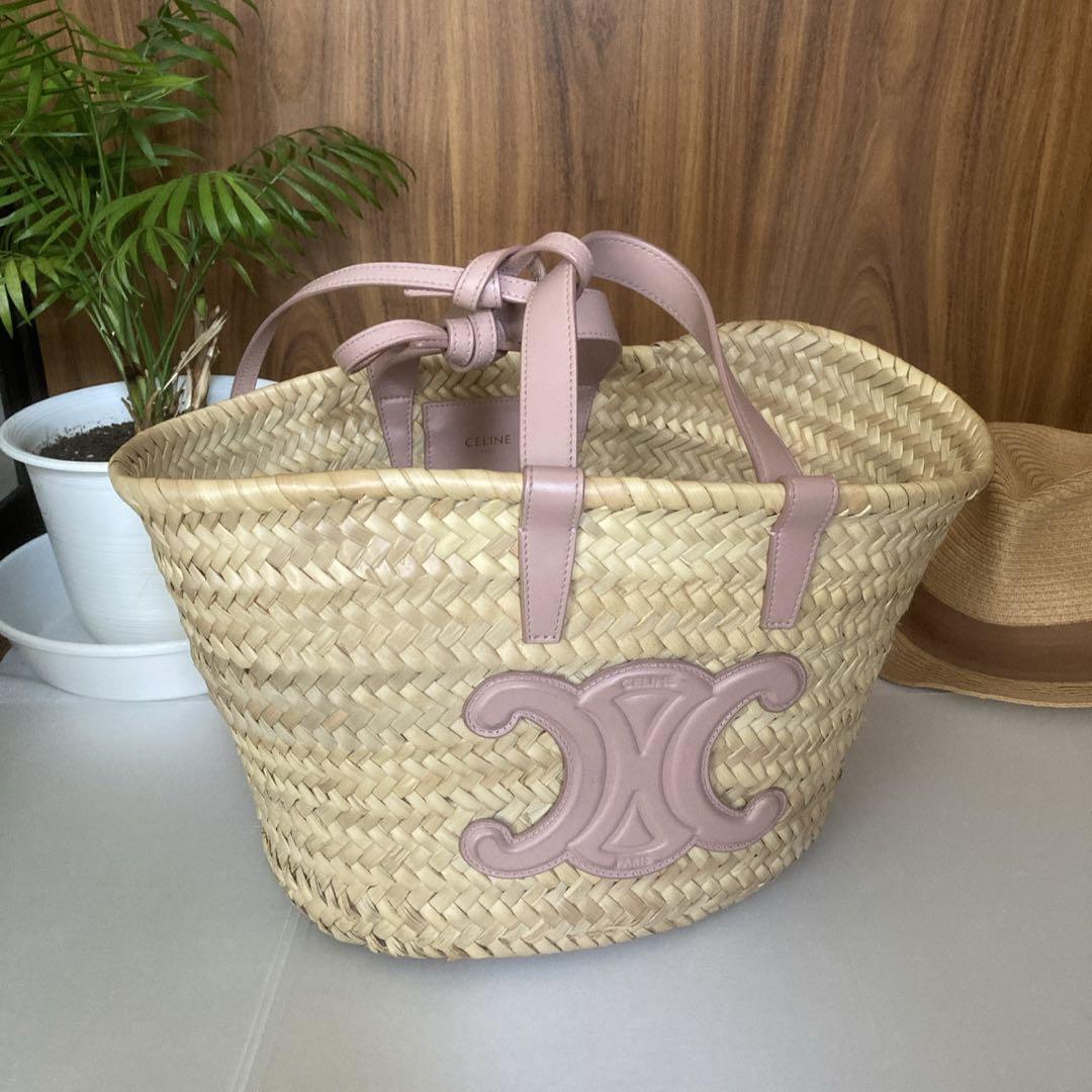 セリーヌ トリオンフ パニエ かごバッグ ヴィンテージピンク