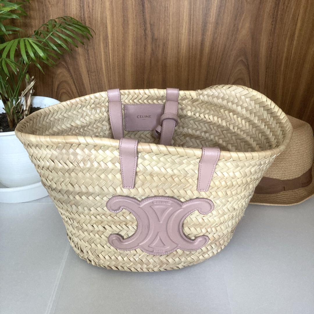 セリーヌ トリオンフ パニエ かごバッグ ヴィンテージピンク