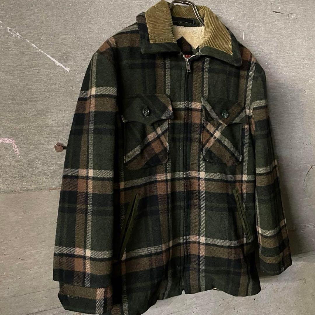 McGregor ミリタリージャケット 緑・茶・黒のチェック柄