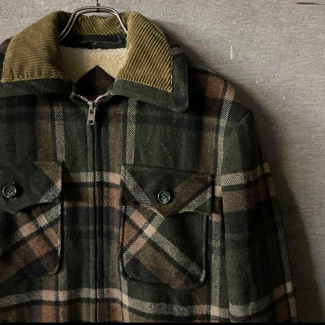 McGregor ミリタリージャケット 緑・茶・黒のチェック柄