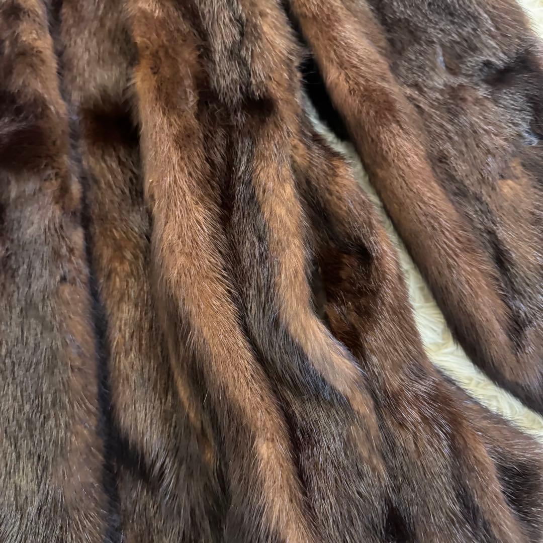 高級　リアルファー　ミンクコート　毛皮　ハーフ丈　大きいサイズ　ブラウン