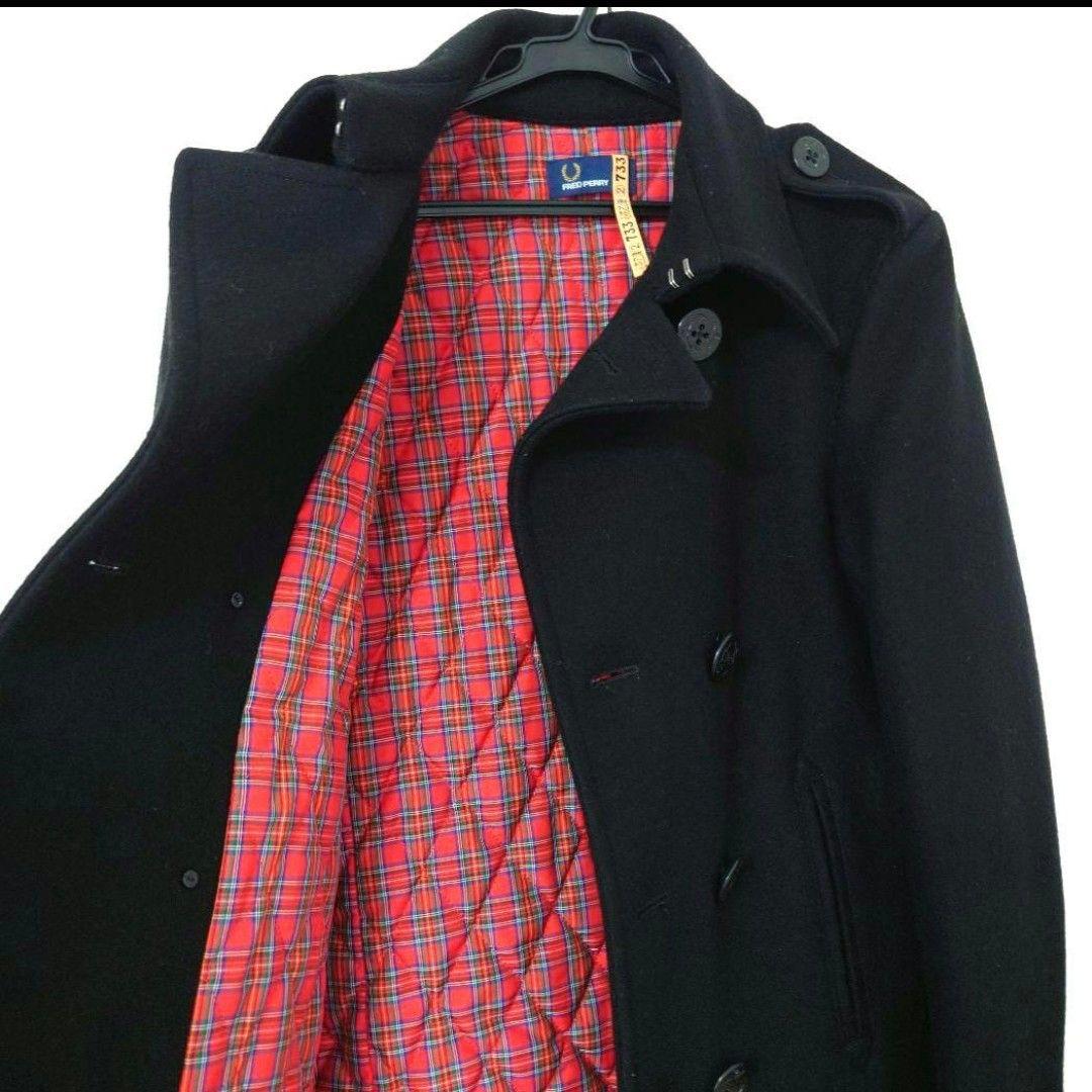 フレッドペリー FREDPERRY Pコート Mサイズ 内側チェック