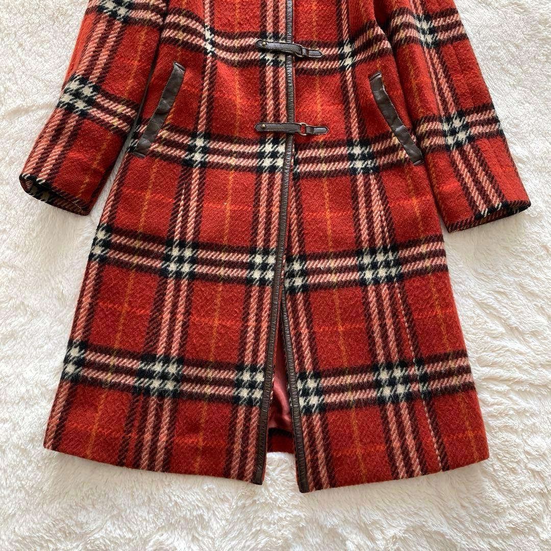 バーバリー ロンドン ブルーレーベル ノバチェック ウールロングコート
