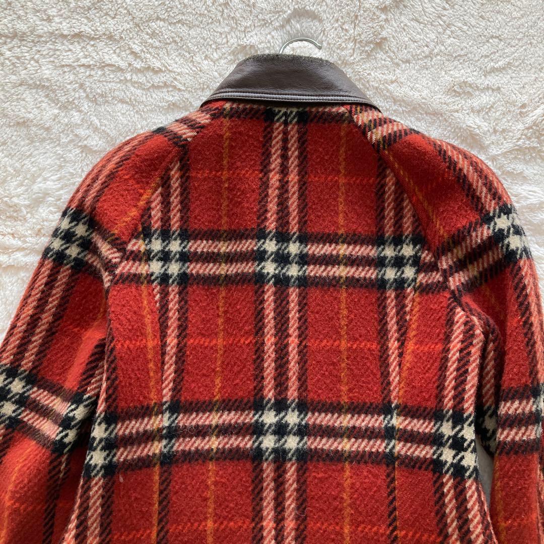 バーバリー ロンドン ブルーレーベル ノバチェック ウールロングコート