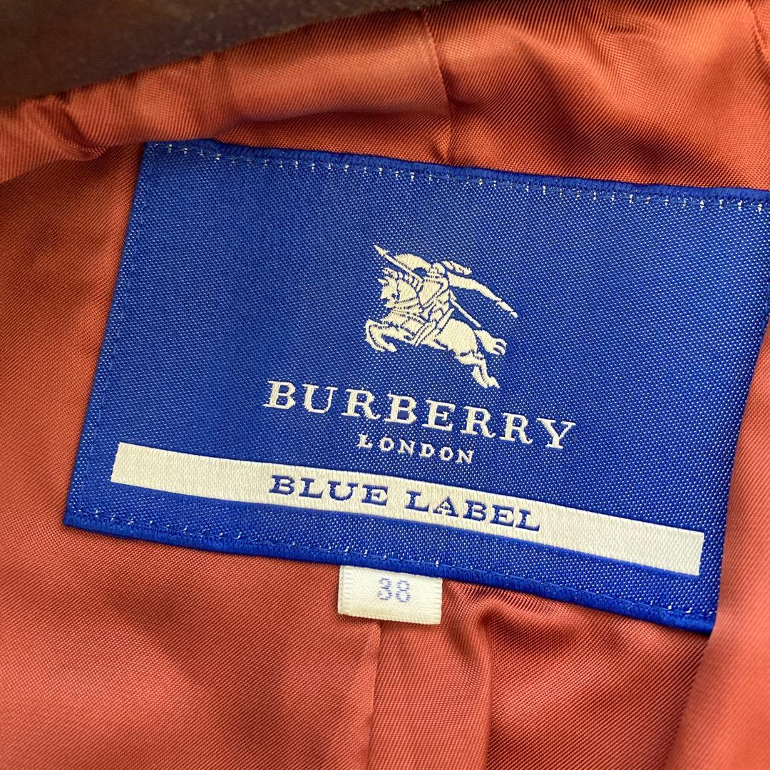 バーバリー ロンドン ブルーレーベル ノバチェック ウールロングコート