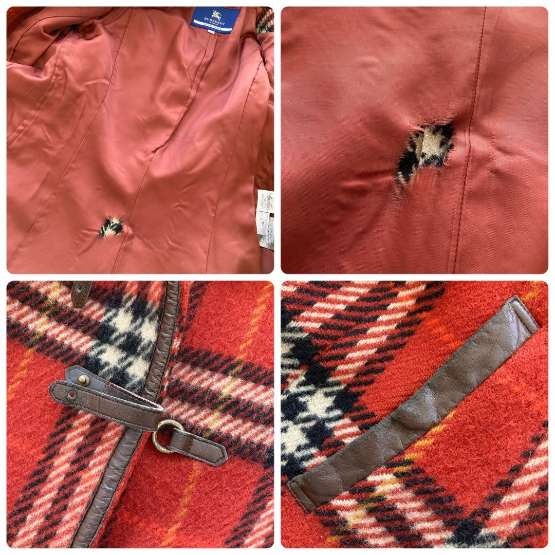 バーバリー ロンドン ブルーレーベル ノバチェック ウールロングコート