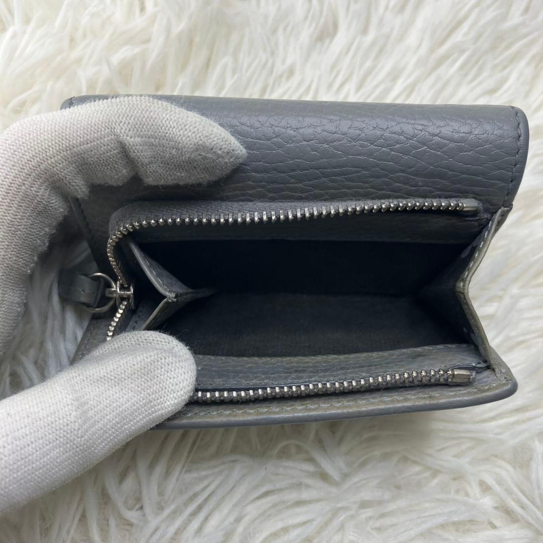 【✨現行品✨】グッチ　ggマーモント 三つ折り財布　グレー