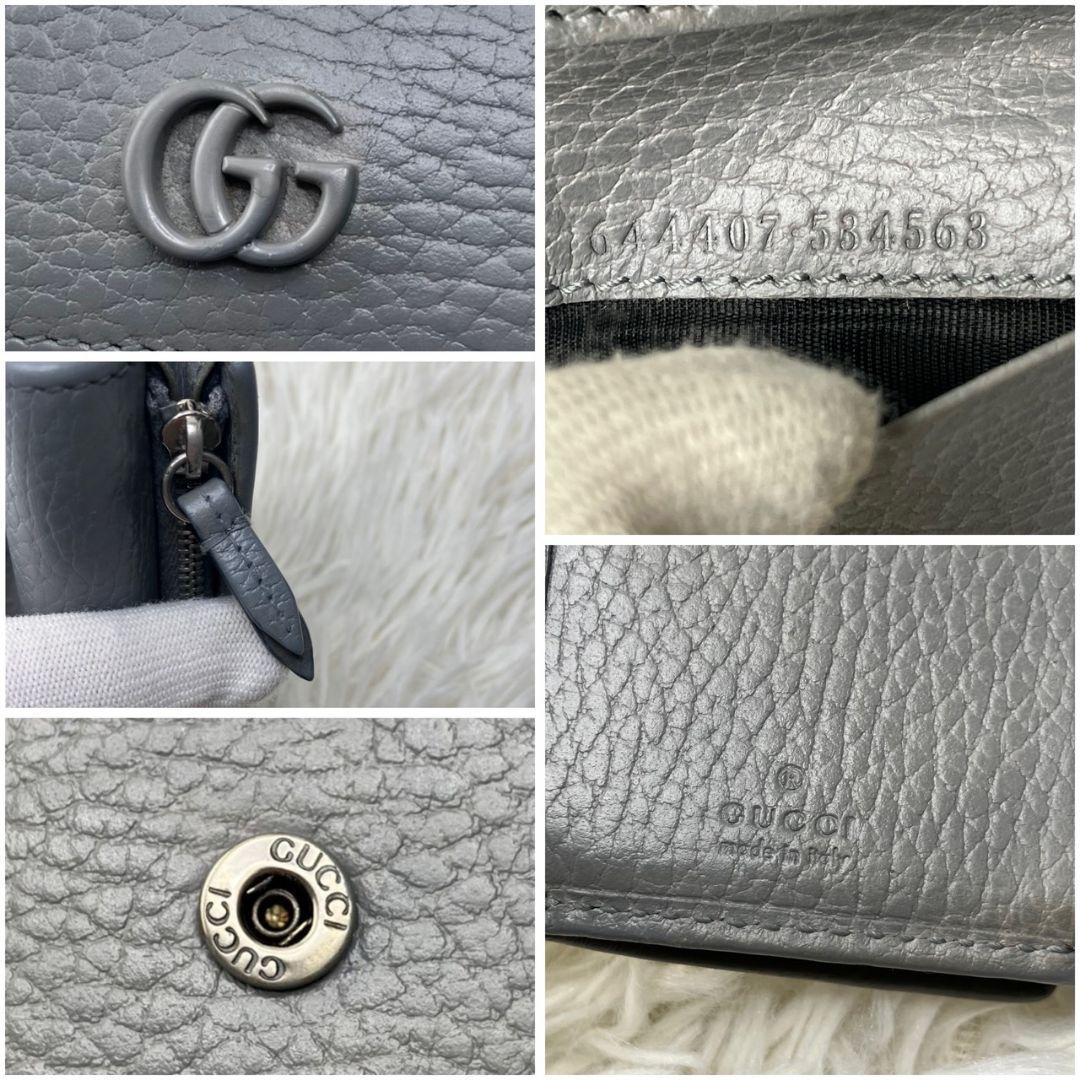 【✨現行品✨】グッチ　ggマーモント 三つ折り財布　グレー