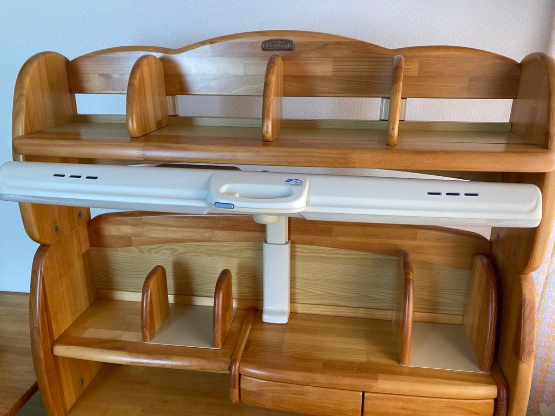 【お値下げ】　【学習机セット②】木製本棚と照明器具のみ