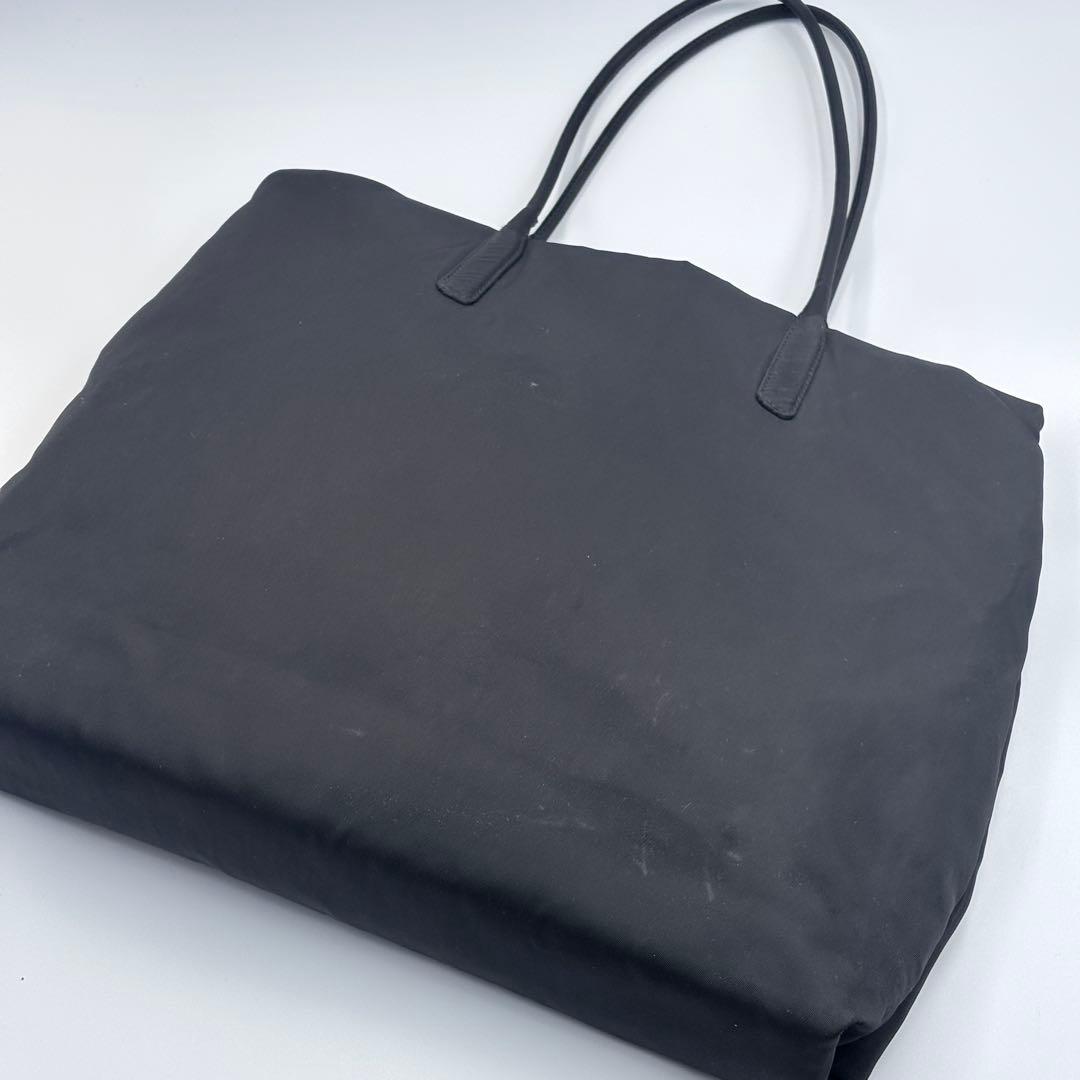 PRADA ナイロン トートバッグ ブラック 三角ロゴ 大容量 ハンドル傷あり