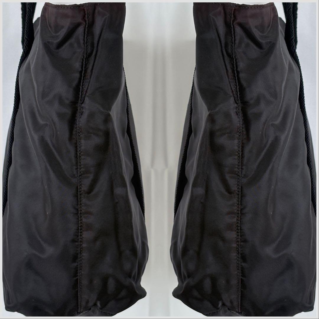 PRADA ナイロン トートバッグ ブラック 三角ロゴ 大容量 ハンドル傷あり