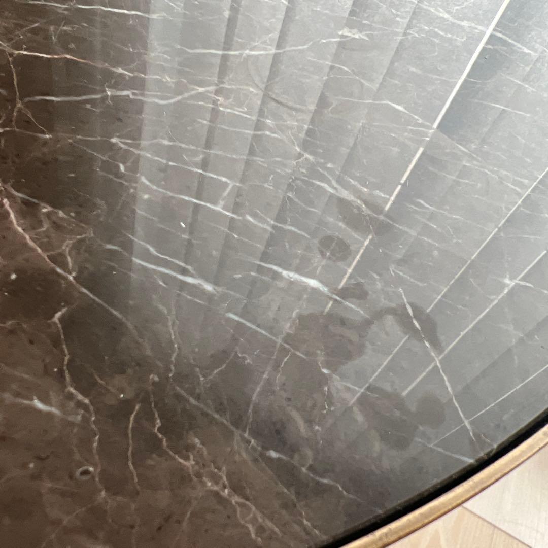 60cm大理石円形テーブル　脚ブロンズゴールド