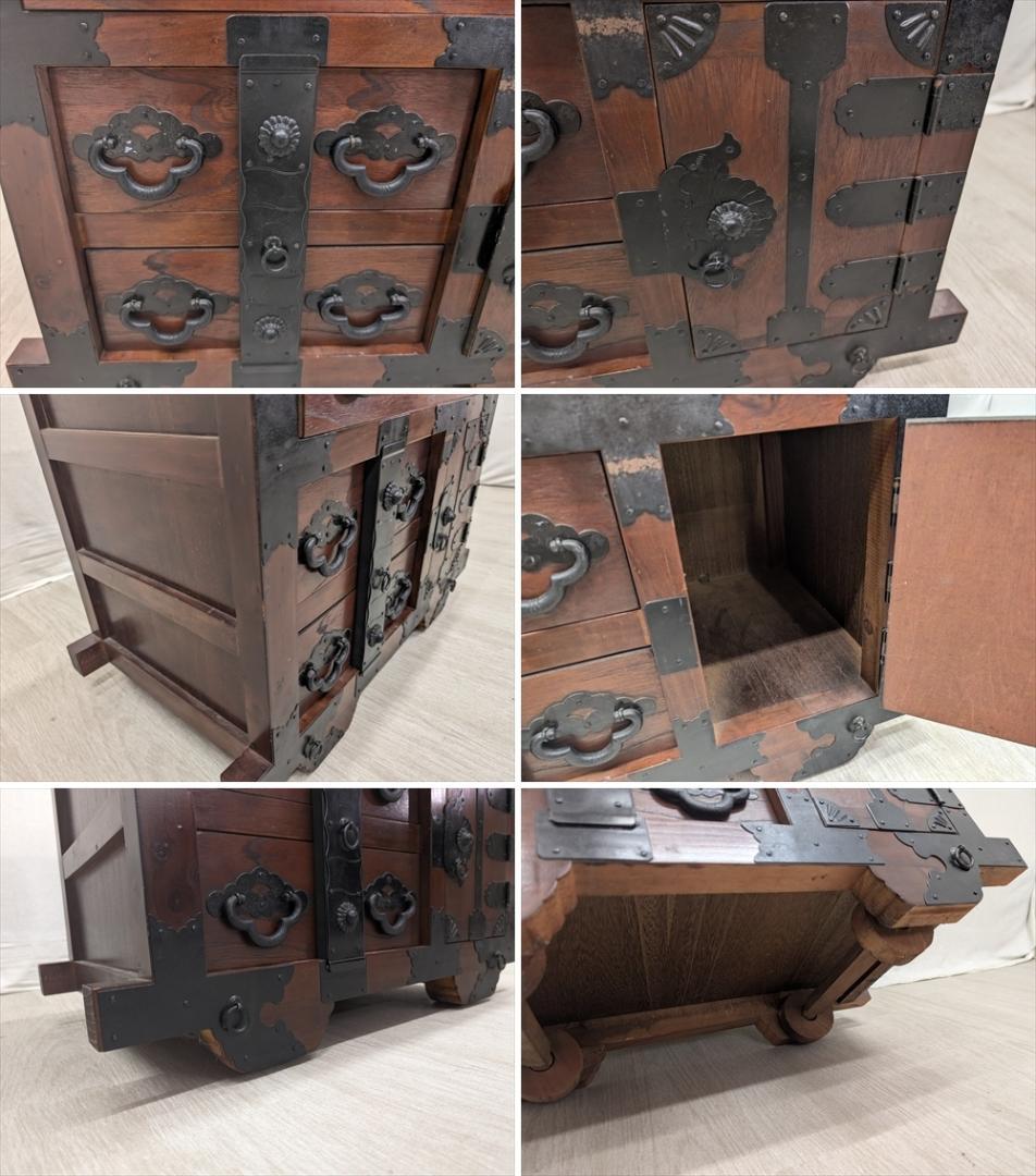 民芸家具　天然木　車箪笥　整理箪笥　時代家具　箪笥　タンス　たんす　引き出し