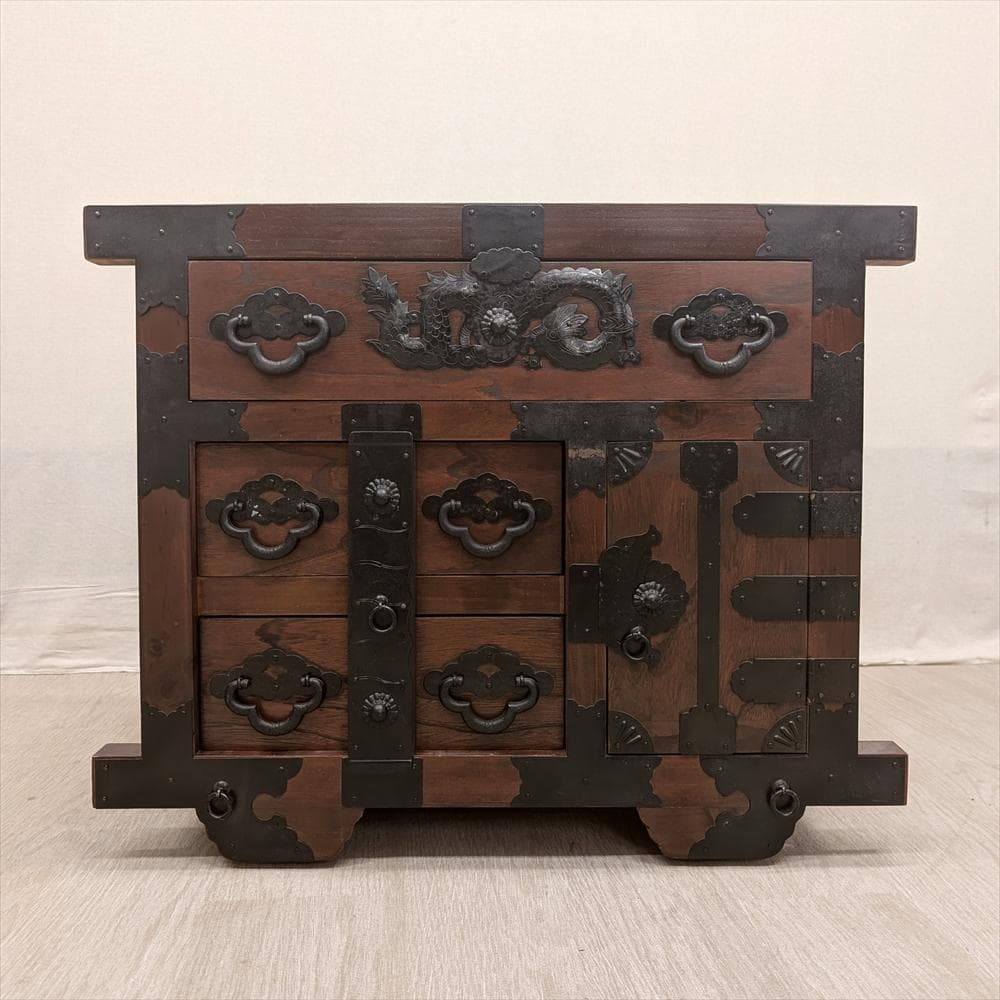 民芸家具　天然木　車箪笥　整理箪笥　時代家具　箪笥　タンス　たんす　引き出し