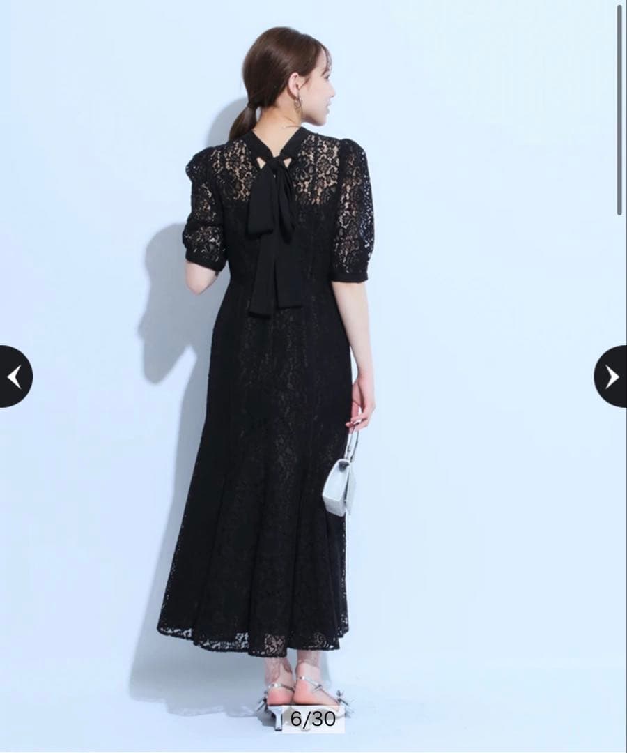 未使用ブラックレースパーティードレス M