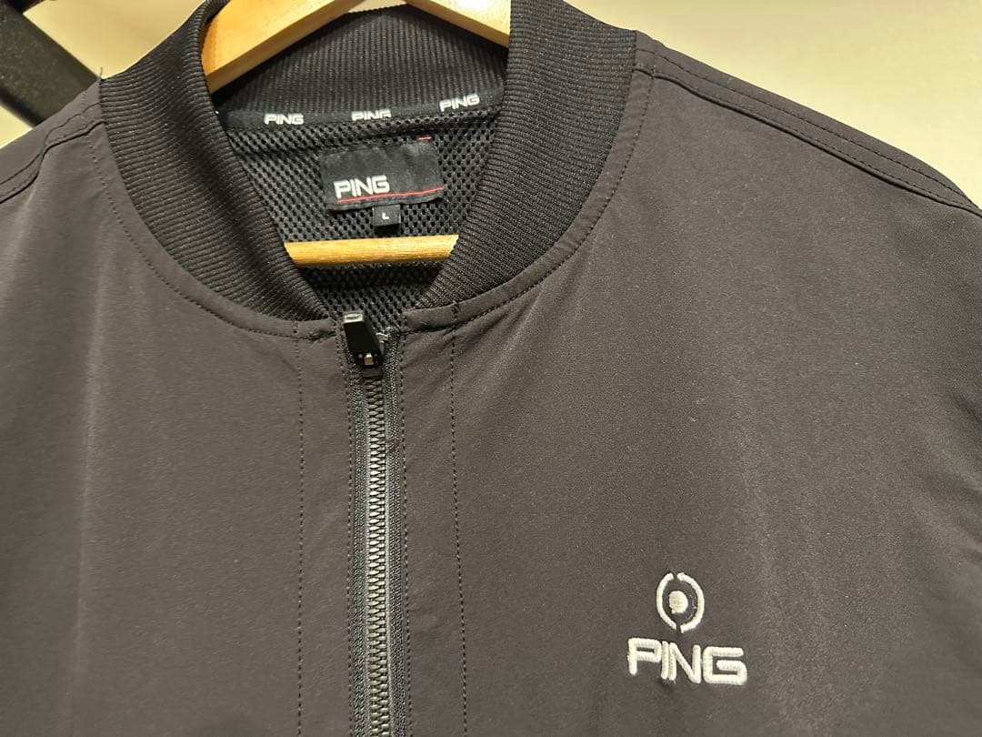【PING ゴルフ ナイロンブルゾン メンズ L ブラック】