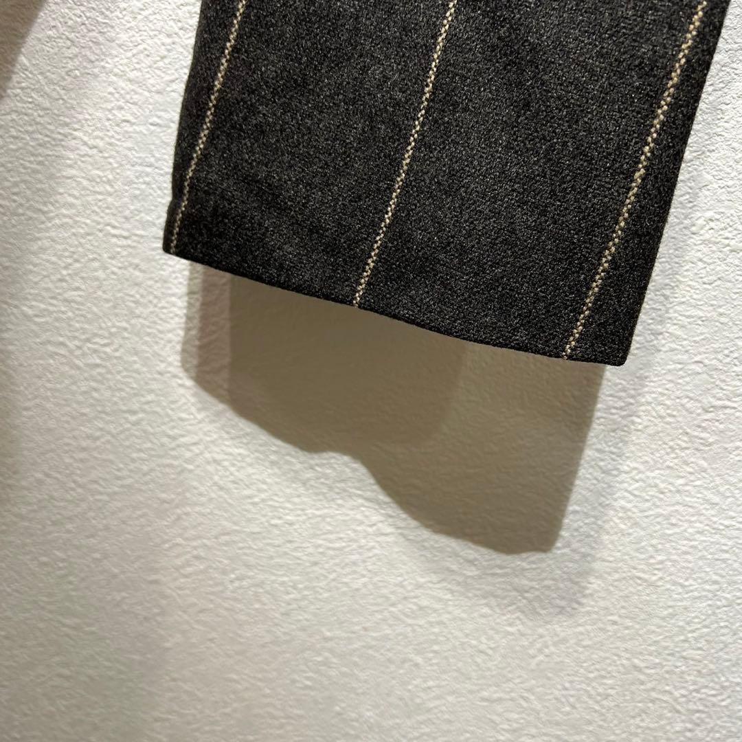 希少 美品 90s ジルサンダー 上質 デザイン ストライプ チェスターコート