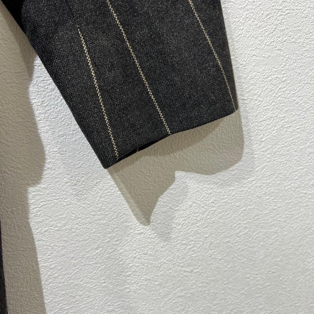 希少 美品 90s ジルサンダー 上質 デザイン ストライプ チェスターコート