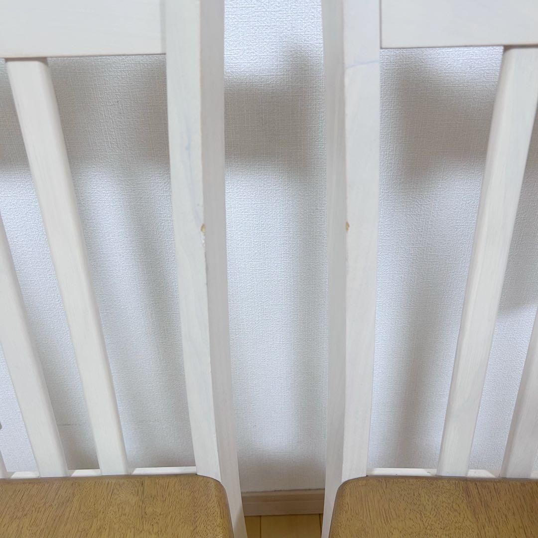 フレンチカントリー　ダイニングチェア　姫家具　天然木　ラバーウッドロココ調白家具