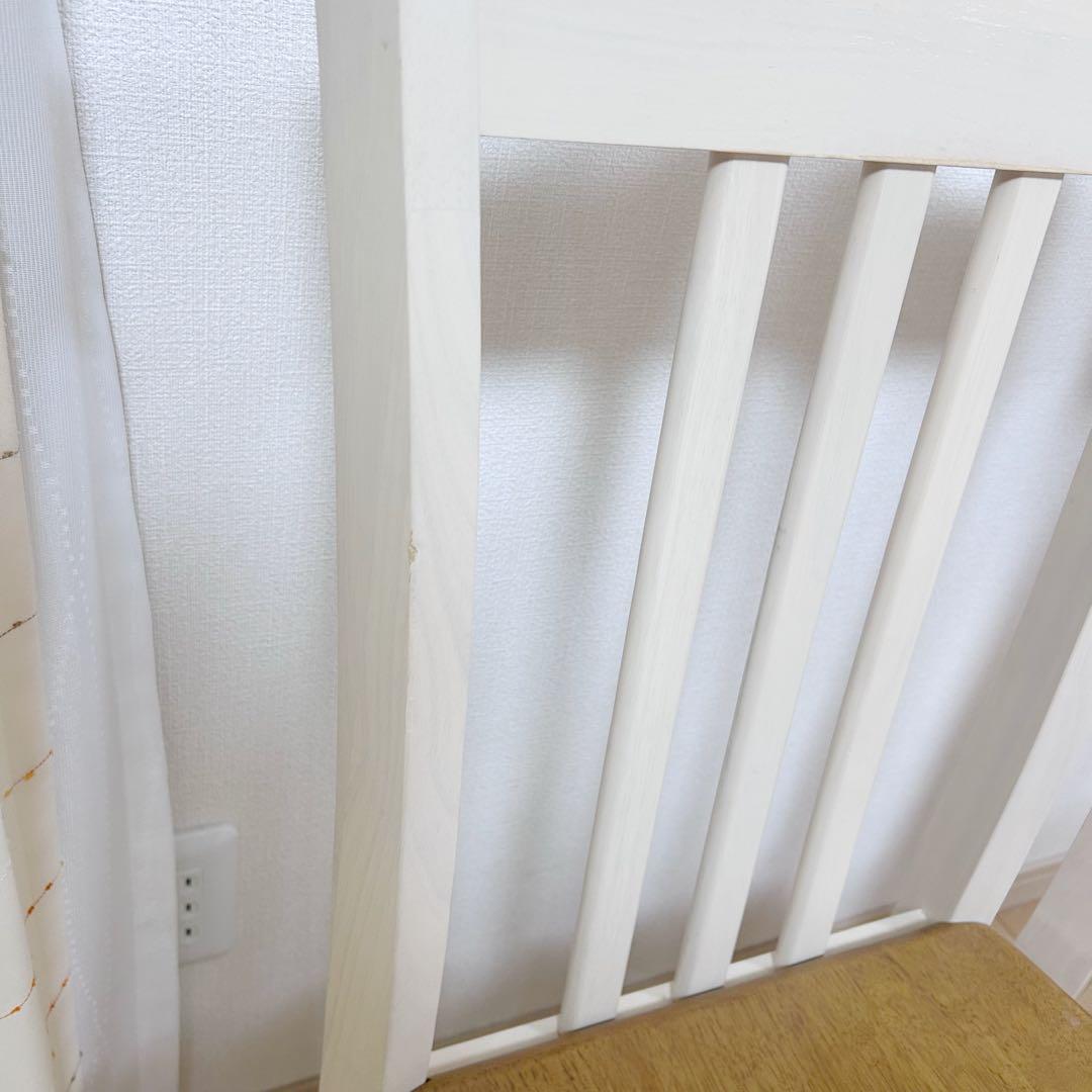 フレンチカントリー　ダイニングチェア　姫家具　天然木　ラバーウッドロココ調白家具