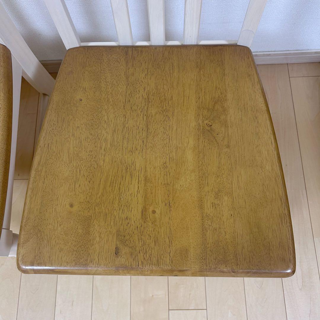 フレンチカントリー　ダイニングチェア　姫家具　天然木　ラバーウッドロココ調白家具