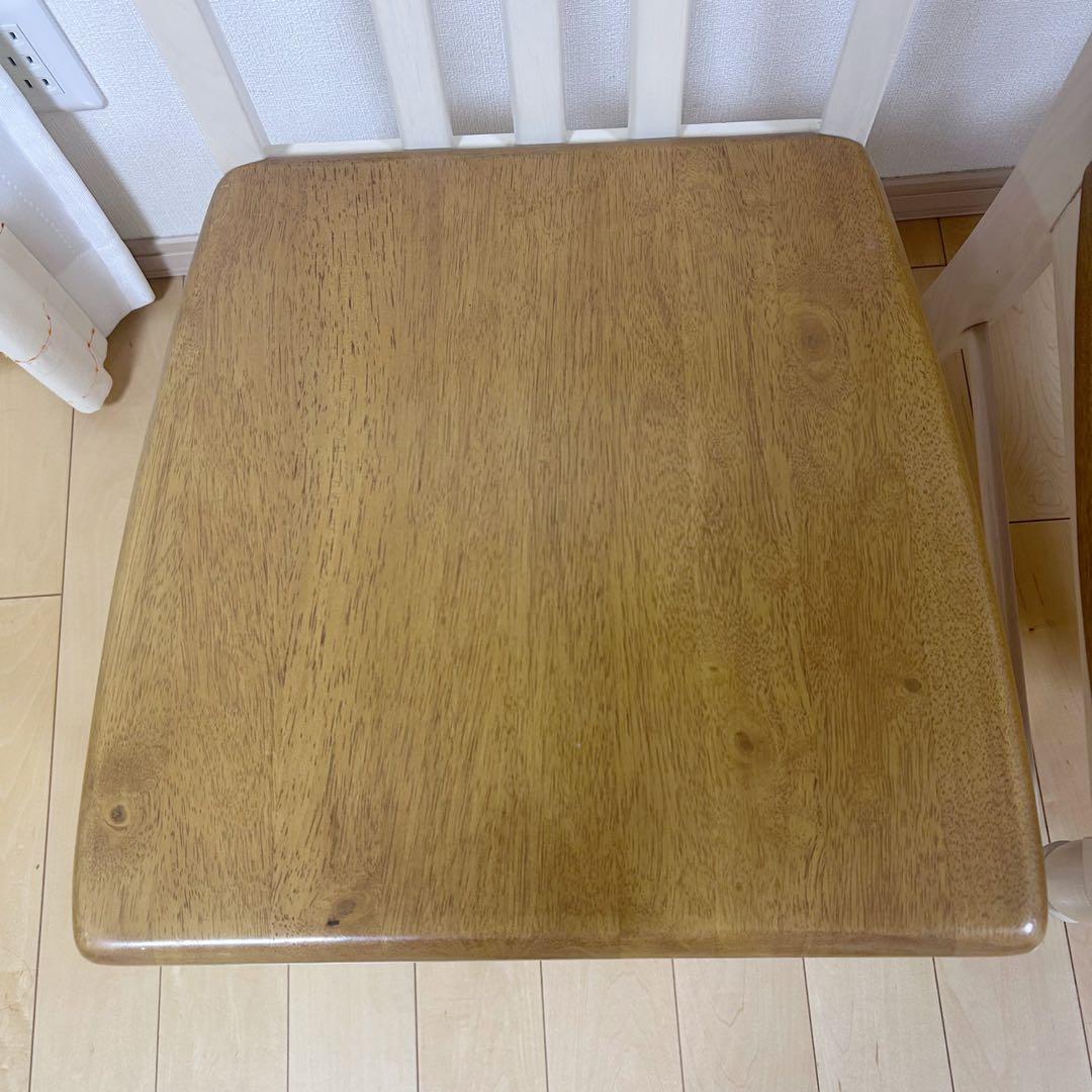 フレンチカントリー　ダイニングチェア　姫家具　天然木　ラバーウッドロココ調白家具