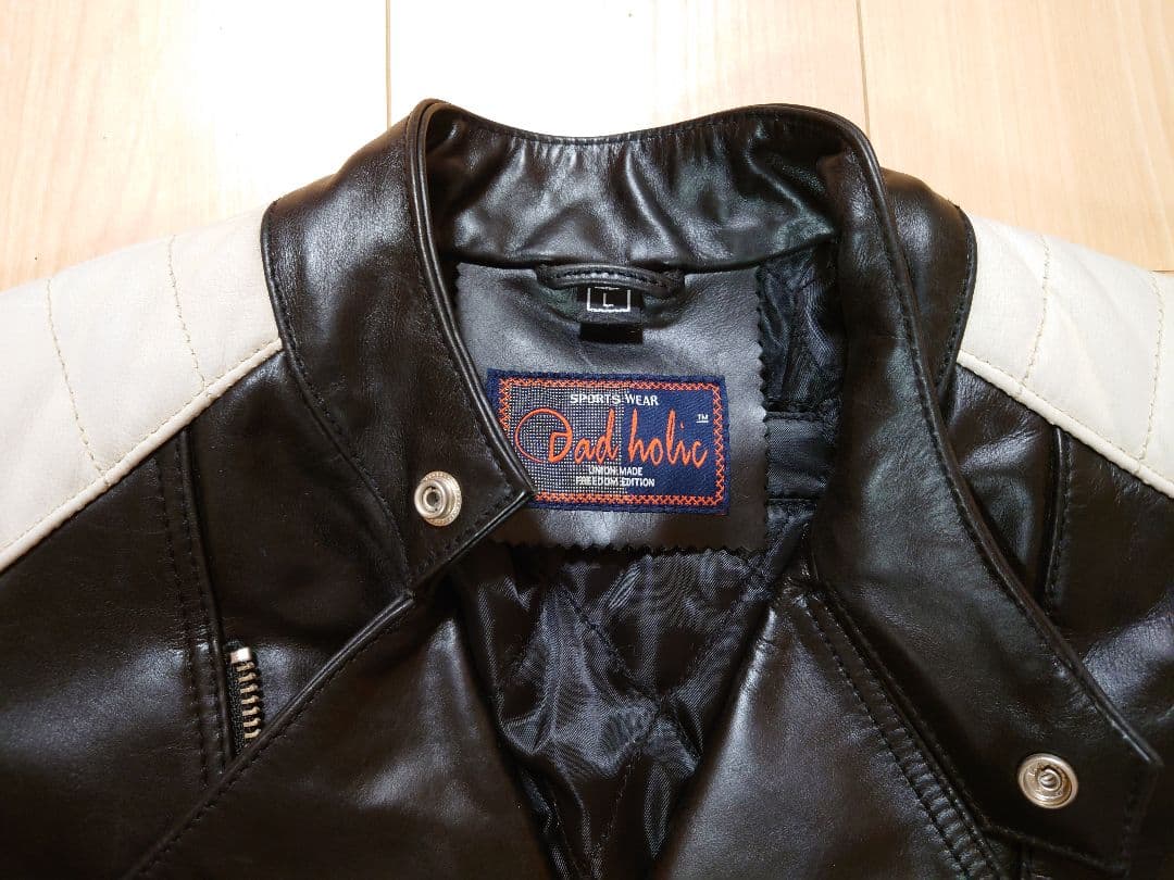 ​【メンテ済　L】DEGNER ダブルライダース デグナー　牛革　白黒