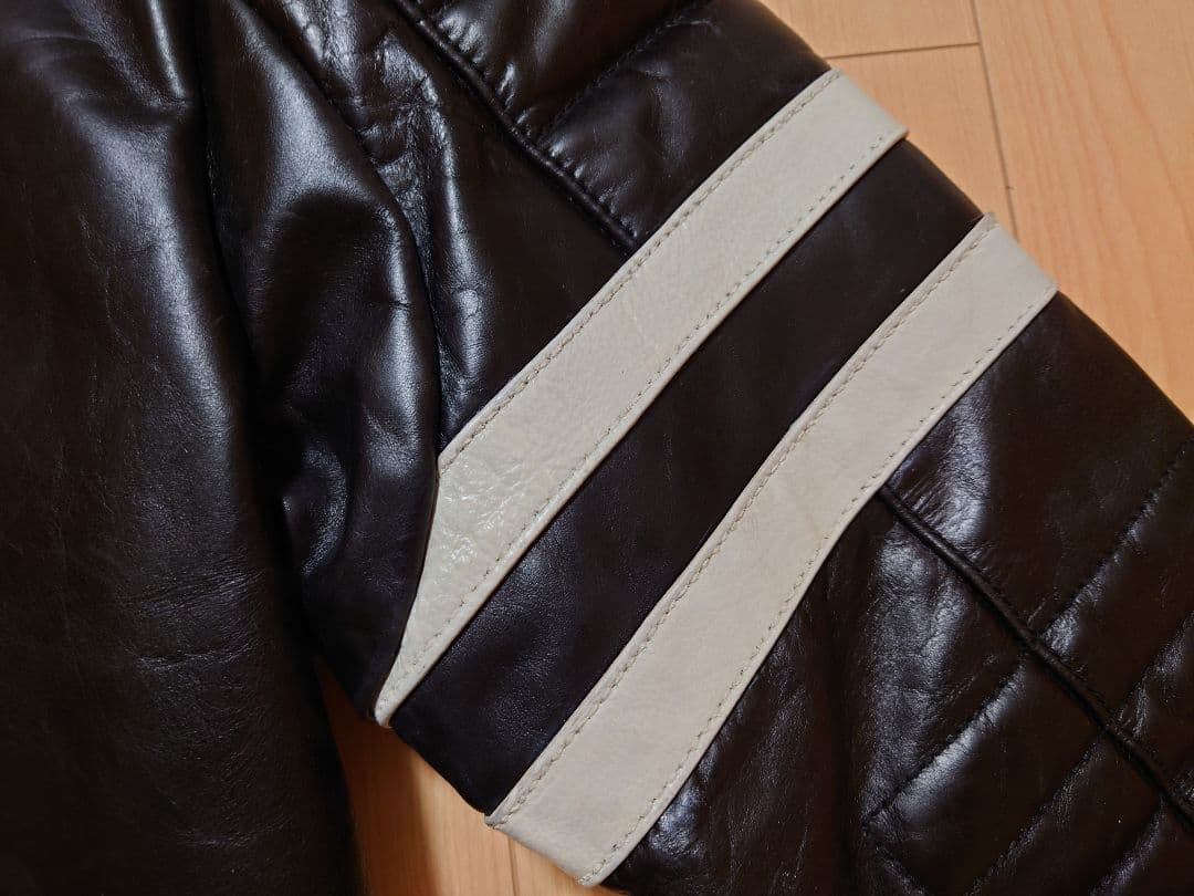 ​【メンテ済　L】DEGNER ダブルライダース デグナー　牛革　白黒