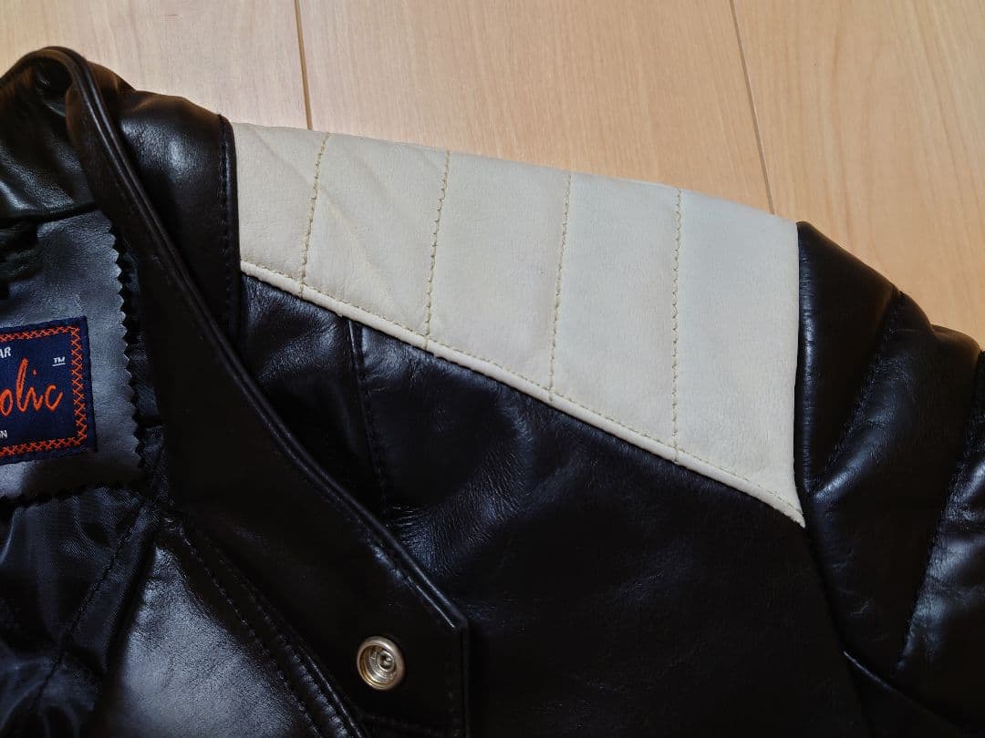 ​【メンテ済　L】DEGNER ダブルライダース デグナー　牛革　白黒