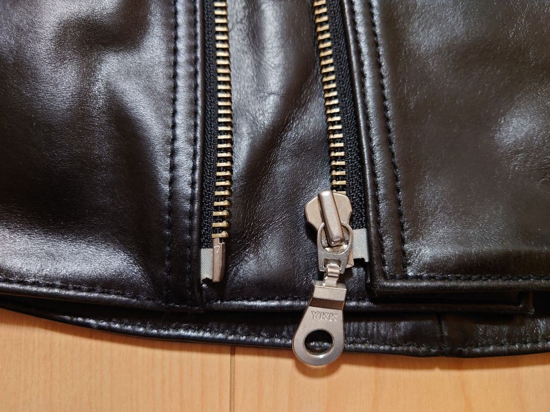 ​【メンテ済　L】DEGNER ダブルライダース デグナー　牛革　白黒