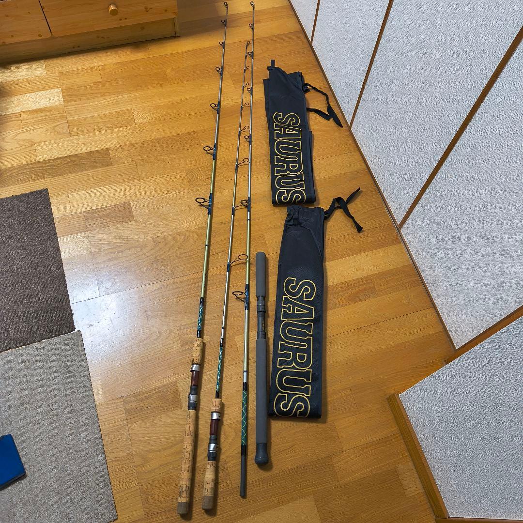 中古　ザウルス　ソルトウオータースポーツマンデッキスティック3本まとめ　シイラ